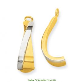 14k Two-tone Crossover J Hoop Earring Jackets