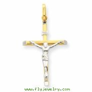 14k Two-tone Crucifix Pendant