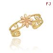 14K Two-Tone Daisy Toe Ring