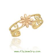 14K Two-Tone Daisy Toe Ring