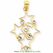 14K Two-tone Diamond-cut Star Cluster Pendant