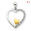 14k Two-tone Diamond Heart Pendant