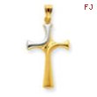 14k Two-tone Fancy Cross Pendant