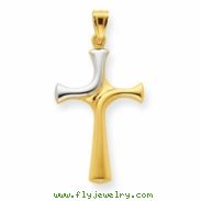 14k Two-tone Fancy Cross Pendant