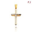 14K Two-Tone Fancy Polished Cross Pendant