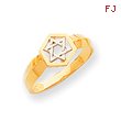 14K Two-Tone Gold  Polished Star of David Ring