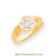 14K Two-Tone Gold  Polished Star of David Ring