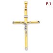 14K Two-Tone Gold & Rhodium INRI Crucifix Pendant