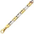 14K Two-Tone Gold 10.2mm Polished Fancy Link Bracelet