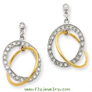 14K Two-Tone Gold 1/2Ctw Double Circle Diamond Earrings