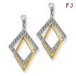 14K Two-Tone Gold 1/2Ctw Double Square Diamond Earrings