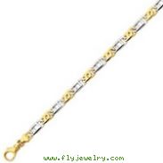 14K Two-Tone Gold 5.8mm Polished Fancy Link Bracelet