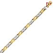 14K Two-Tone Gold 6.5mm Solid Hand-Polished Fancy Link Bracelet