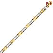 14K Two-Tone Gold 6.5mm Solid Hand-Polished Fancy Link Bracelet