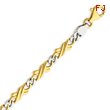 14K Two-Tone Gold 6mm Hand-Polished Fancy Link Bracelet