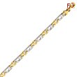 14K Two-Tone Gold 6mm Hand-Polished Fancy Link Bracelet