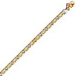 14K Two-Tone Gold 6mm Hand-Polished Fancy Link Bracelet