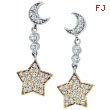 14K Two-Tone Gold .75ct Diamond Moon & Star Earrings