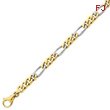 14K Two-Tone Gold 7.85mm Polished Fancy Link Bracelet