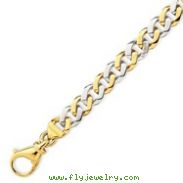 14K Two-Tone Gold 7.85mm Polished Fancy Link Bracelet