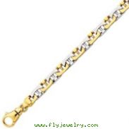 14K Two-Tone Gold 8.5mm Polished Fancy Link Bracelet