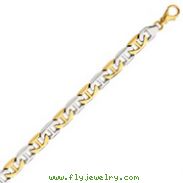 14K Two-Tone Gold 8mm Fancy Link Bracelet