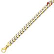 14K Two-Tone Gold 9.6mm Polished Fancy Link Bracelet