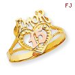 14K Two-tone Gold Amor 15 Heart Ring