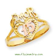 14K Two-tone Gold Amor 15 Heart Ring