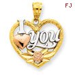 14K Two-Tone Gold And Rhodium I Love You Heart Pendant