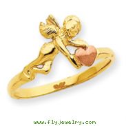 14K Two-tone Gold Angel & Heart Ring