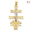 14K Two-Tone Gold Cara Vaca Crucifix Pendant