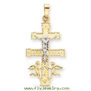14K Two-tone Gold Cara Vaca Crucifix Pendant