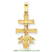 14K Two-tone Gold Cara Vaca Crucifix Pendant