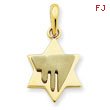 14K Two-Tone Gold Chai on Star of David Pendant