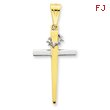 14K Two-Tone Gold Cross Pendant