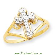 14K Two-tone Gold Cross Ring