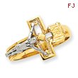 14K Two-tone Gold Crucifix Men's Ring