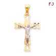 14K Two-Tone Gold Crucifix Pendant