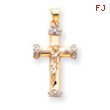 14K Two-Tone Gold Crucifix Pendant