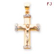 14K Two-Tone Gold Crucifix Pendant