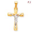 14K Two-Tone Gold Crucifix Pendant