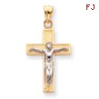 14K Two-Tone Gold Crucifix Pendant