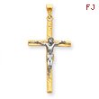 14K Two-Tone Gold Crucifix Pendant