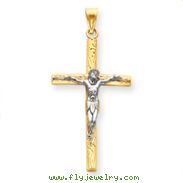 14K Two-Tone Gold Crucifix Pendant