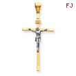 14K Two-Tone Gold Crucifix Pendant