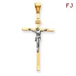 14K Two-Tone Gold Crucifix Pendant