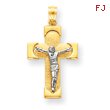 14K Two-Tone Gold Crucifix Pendant