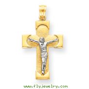 14K Two-Tone Gold Crucifix Pendant