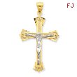 14K Two-Tone Gold Crucifix Pendant